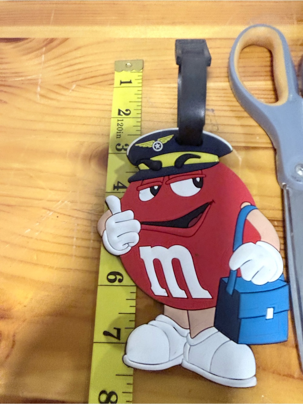 M&M'S Red Character Luggage Tag with Blue Bag